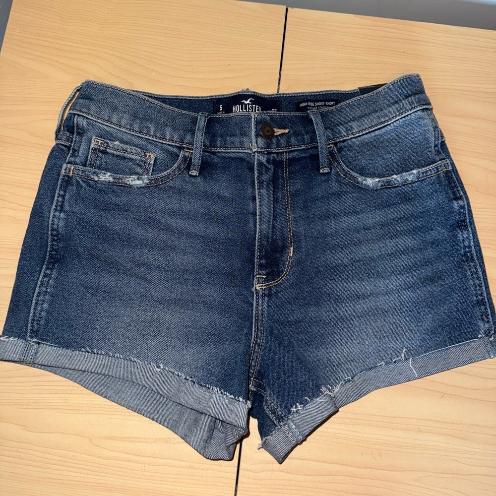 Hollister Women's Dark Blue Jean Shorts